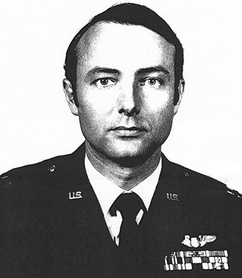 Man in decorated U.S. Air Force suit.