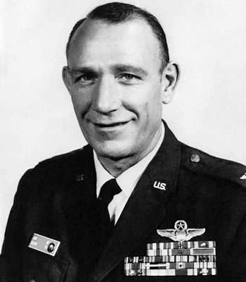 Male in a military uniform.