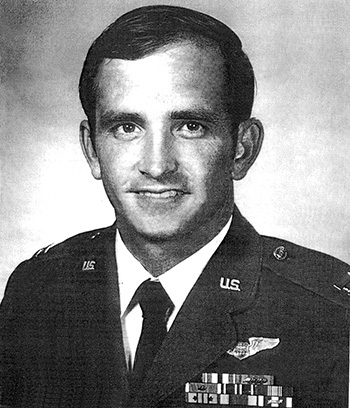 Man in decorated U.S. Air Force suit.